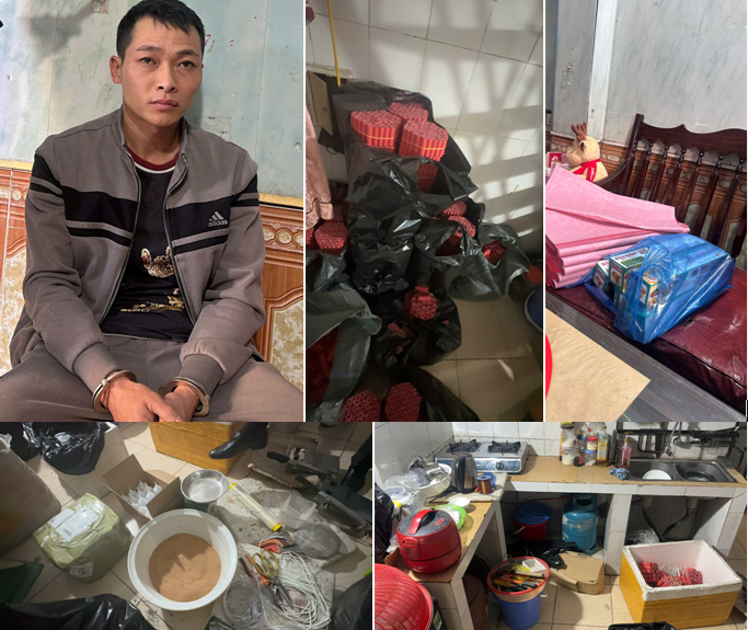 Phòng An ninh mạng và phòng, chống tội phạm sử dụng công nghệ cao: Bắt quả tang đối tượng sản xuất, tàng trữ pháo trái phép khối lượng lớn